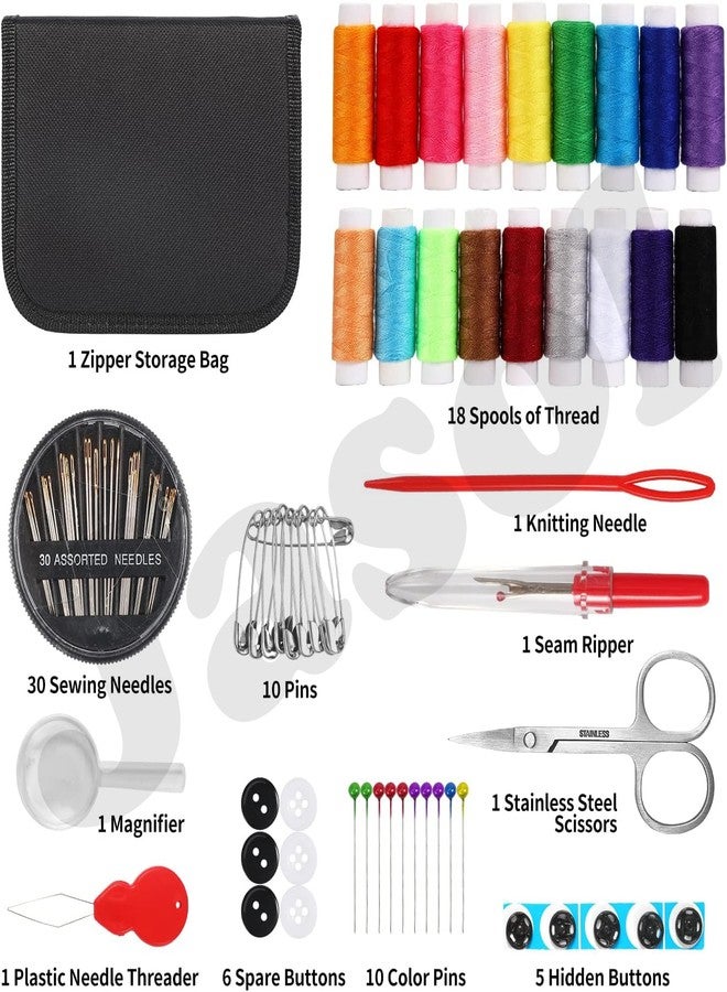Jasol Sewing Kit for Adults and Kids, Pony Needle and Thread Kit with Sewing Supplies and Accessories Contains Scissors, Measure Tape, Seam Ripper, Suitable for Home, Travel, Beginner, Emergency - Image 4